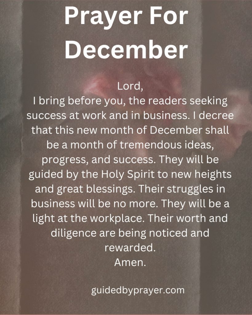 Prayer For December