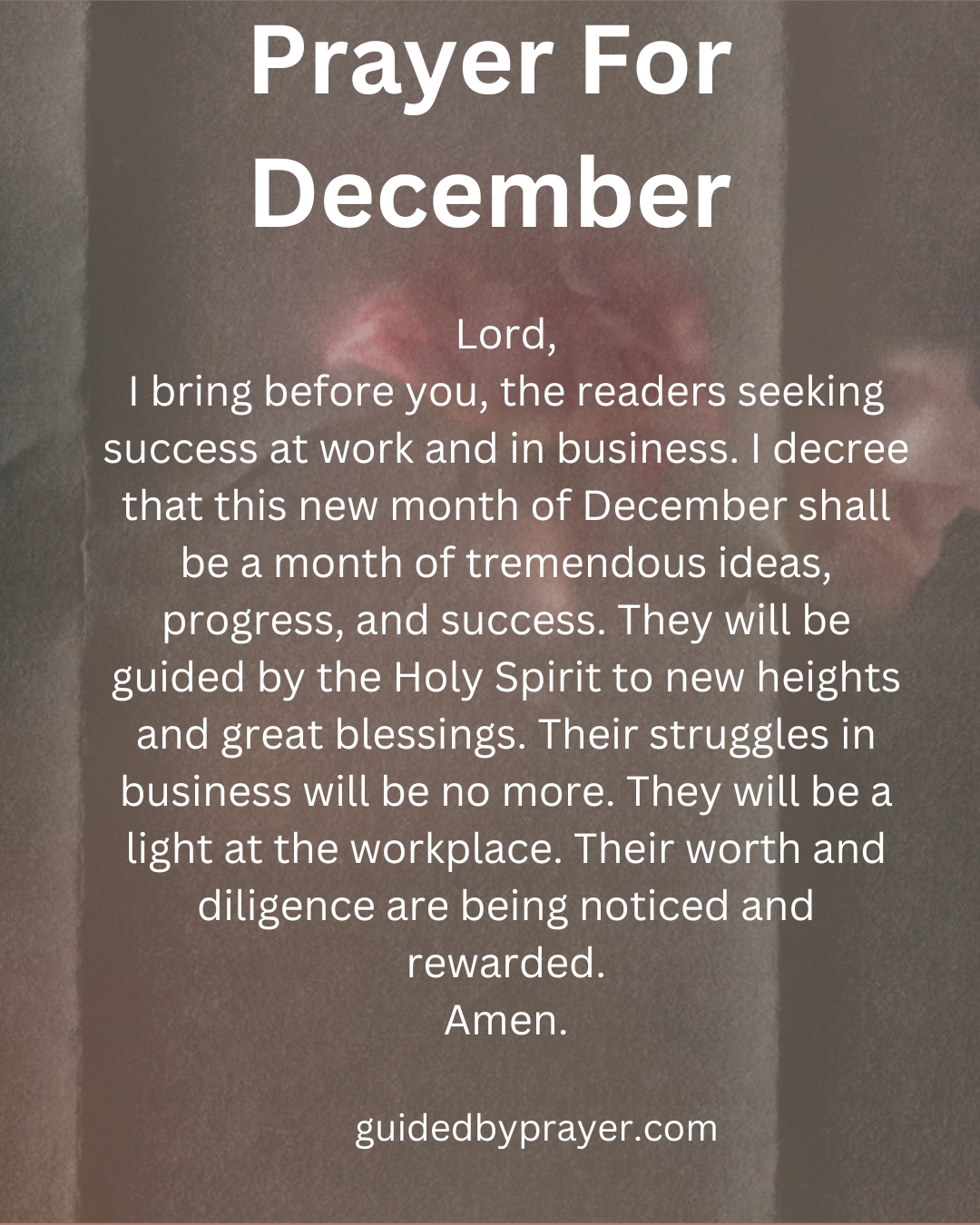 Prayer For December Guided by Prayer