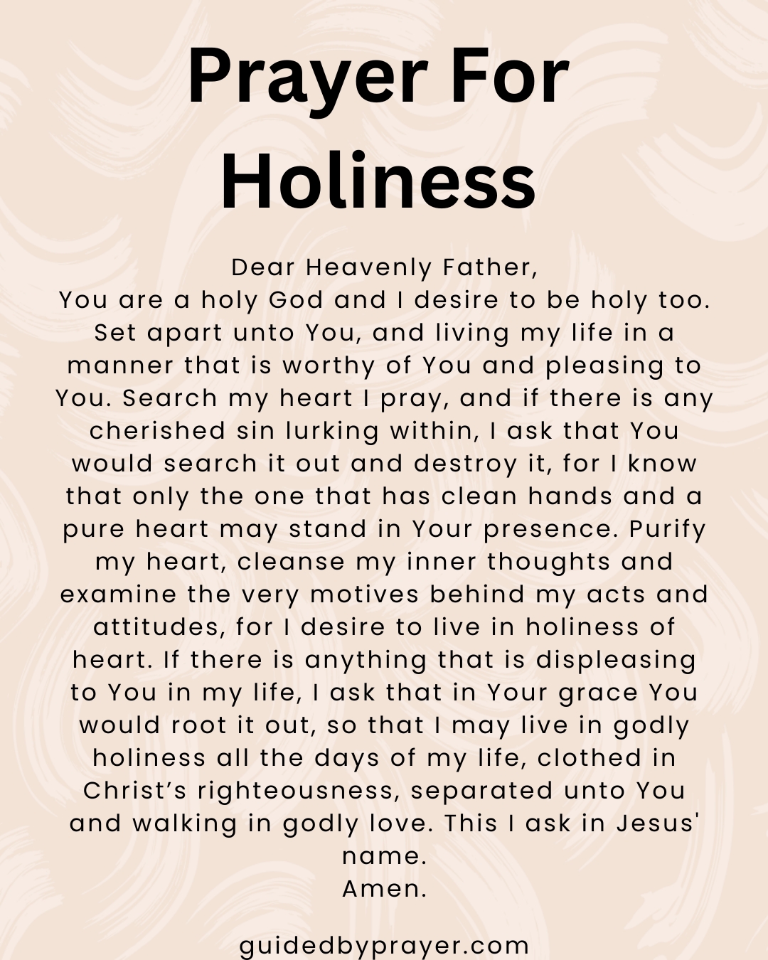 Prayer For Holiness – Guided by Prayer