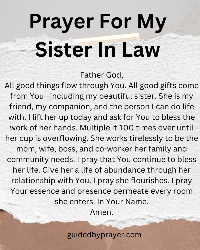 Prayer For My Sister In Law
