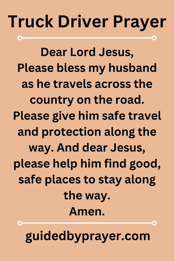 Truck Driver Prayer