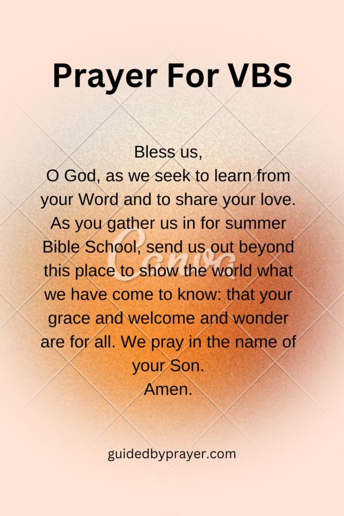 prayer for vbs