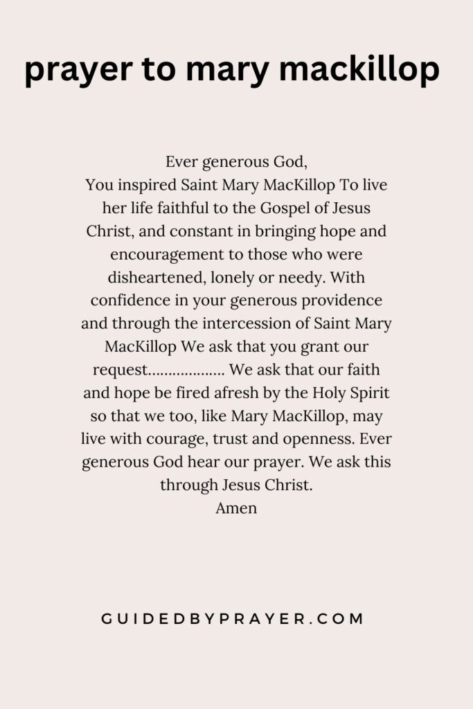 prayer to mary mackillop