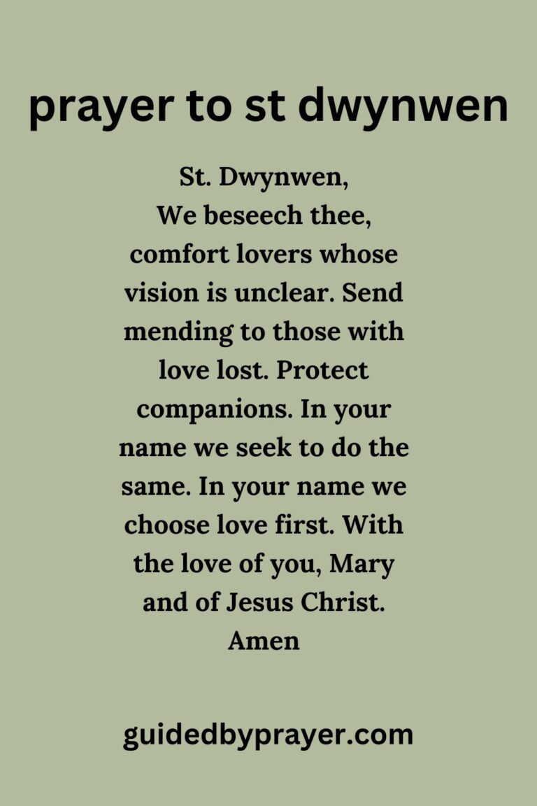 Prayer To St Dwynwen Guided by Prayer