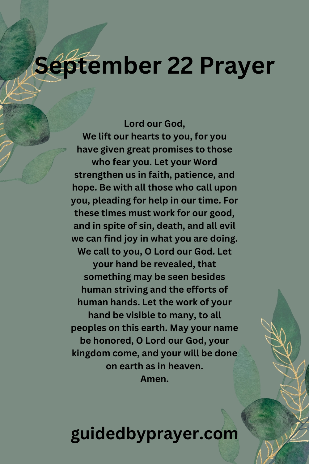 september 22 prayer