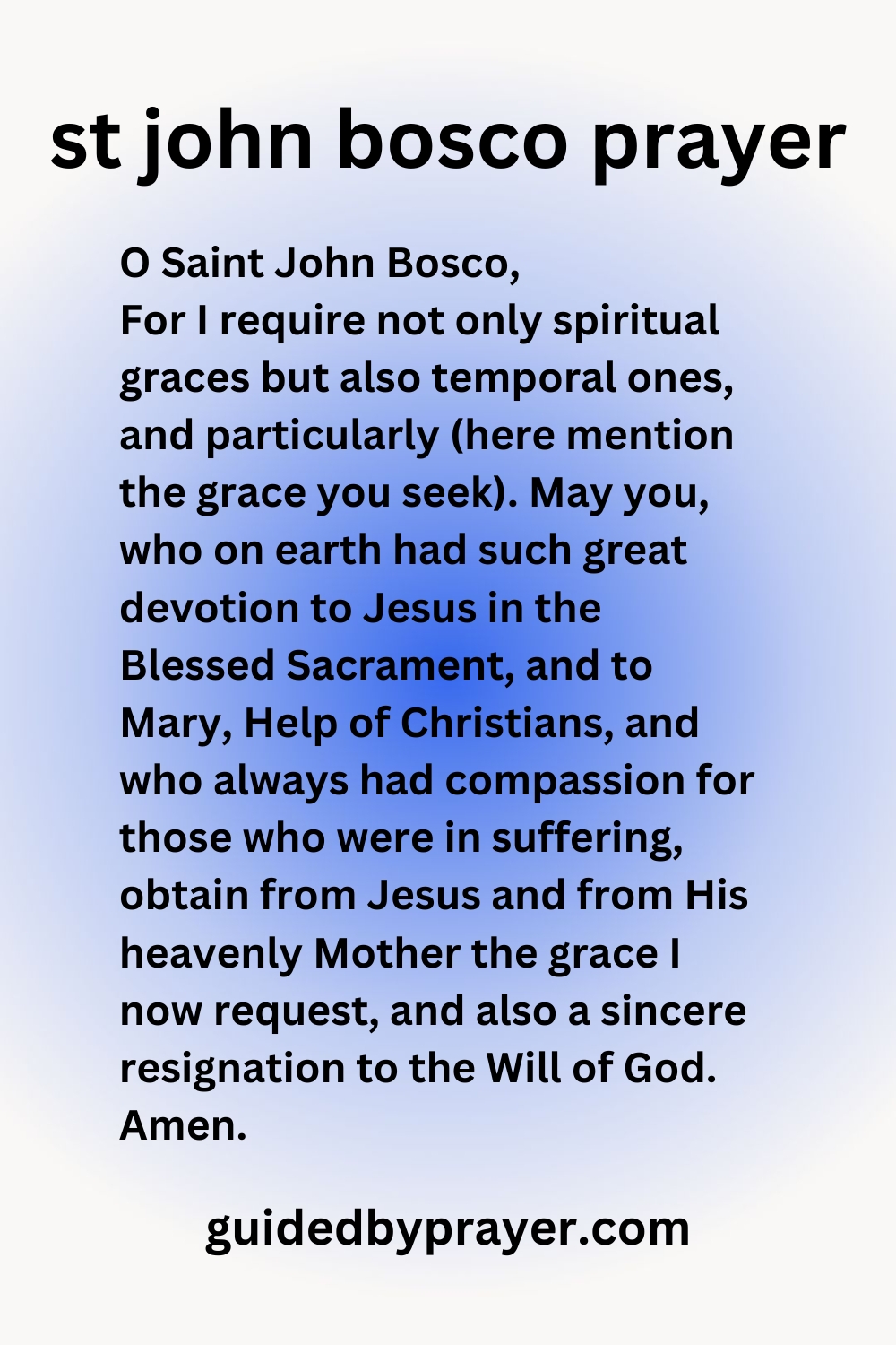 st john bosco prayer