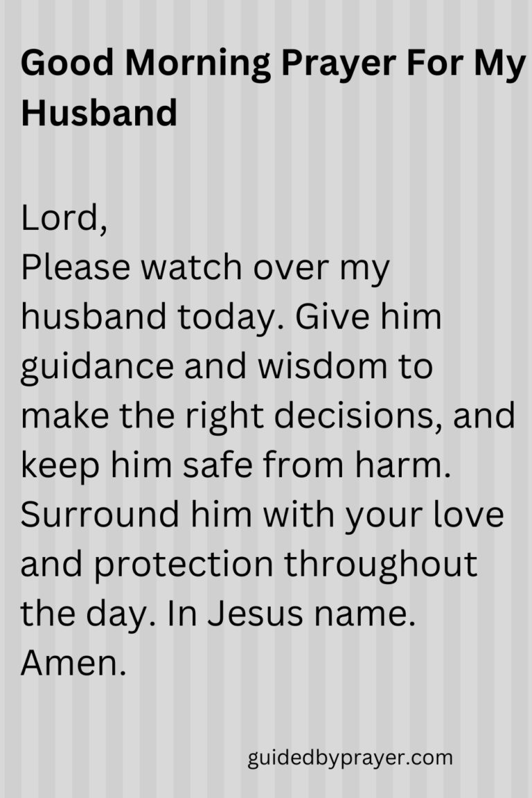 Good Morning Prayer For My Husband – Guided by Prayer