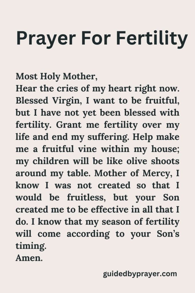 Prayer For Fertility