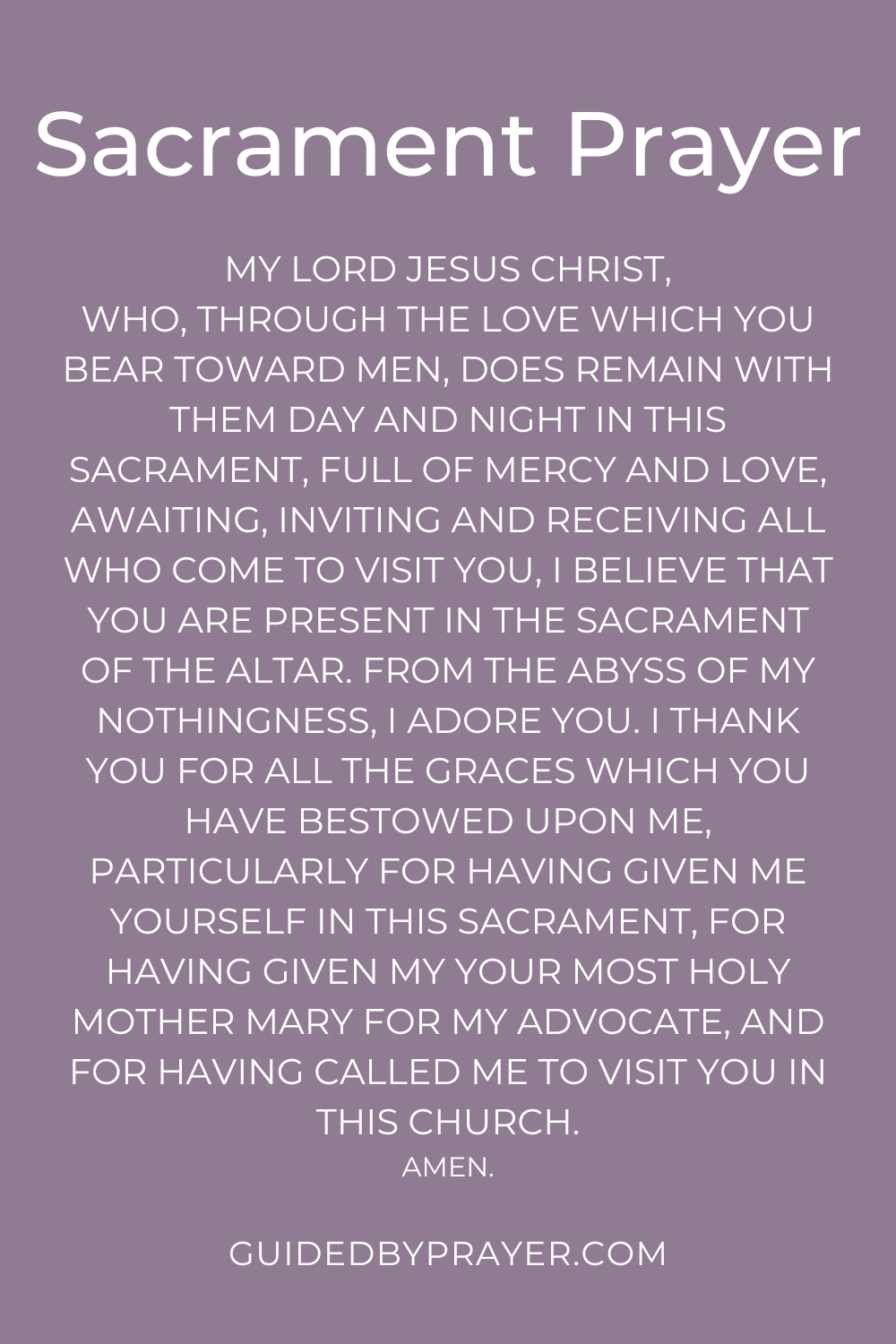 Sacrament Prayer – Guided by Prayer