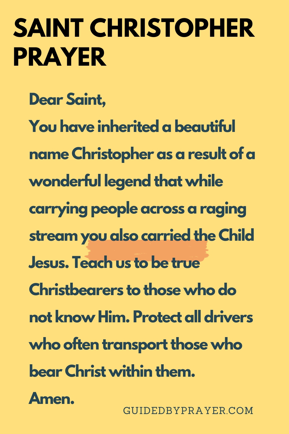 Saint Christopher Prayer