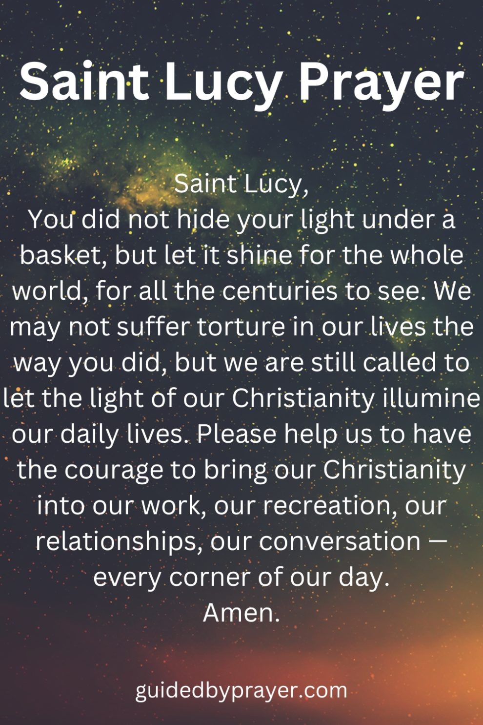 Saint Lucy Prayer – Guided by Prayer