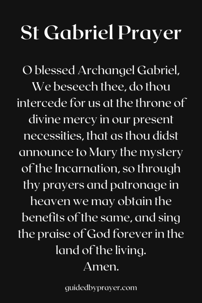 St Gabriel Prayer