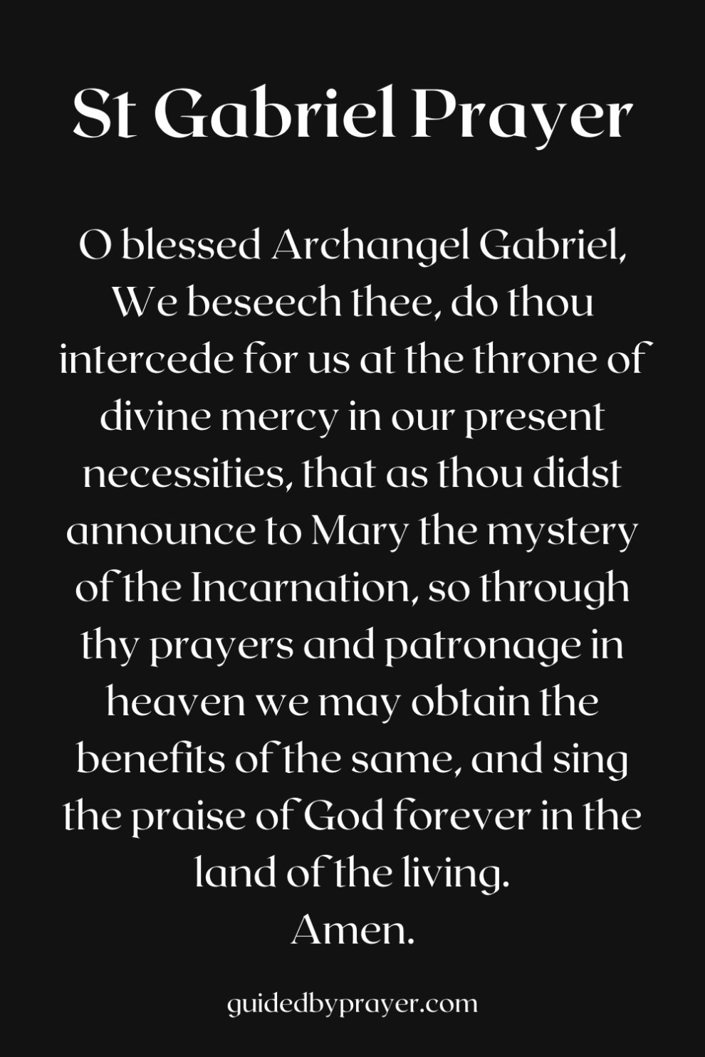 St Gabriel Prayer Guided by Prayer