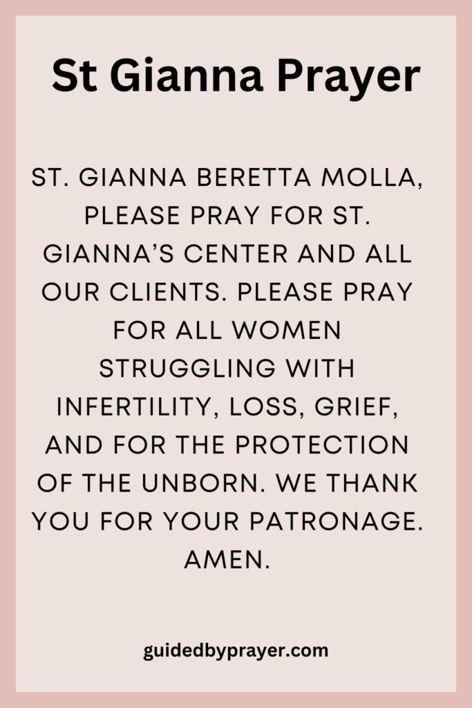 St Gianna Prayer