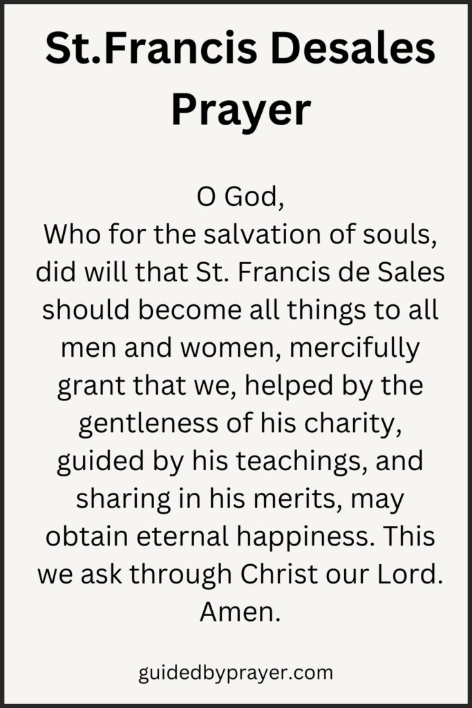 St.Francis Desales Prayer